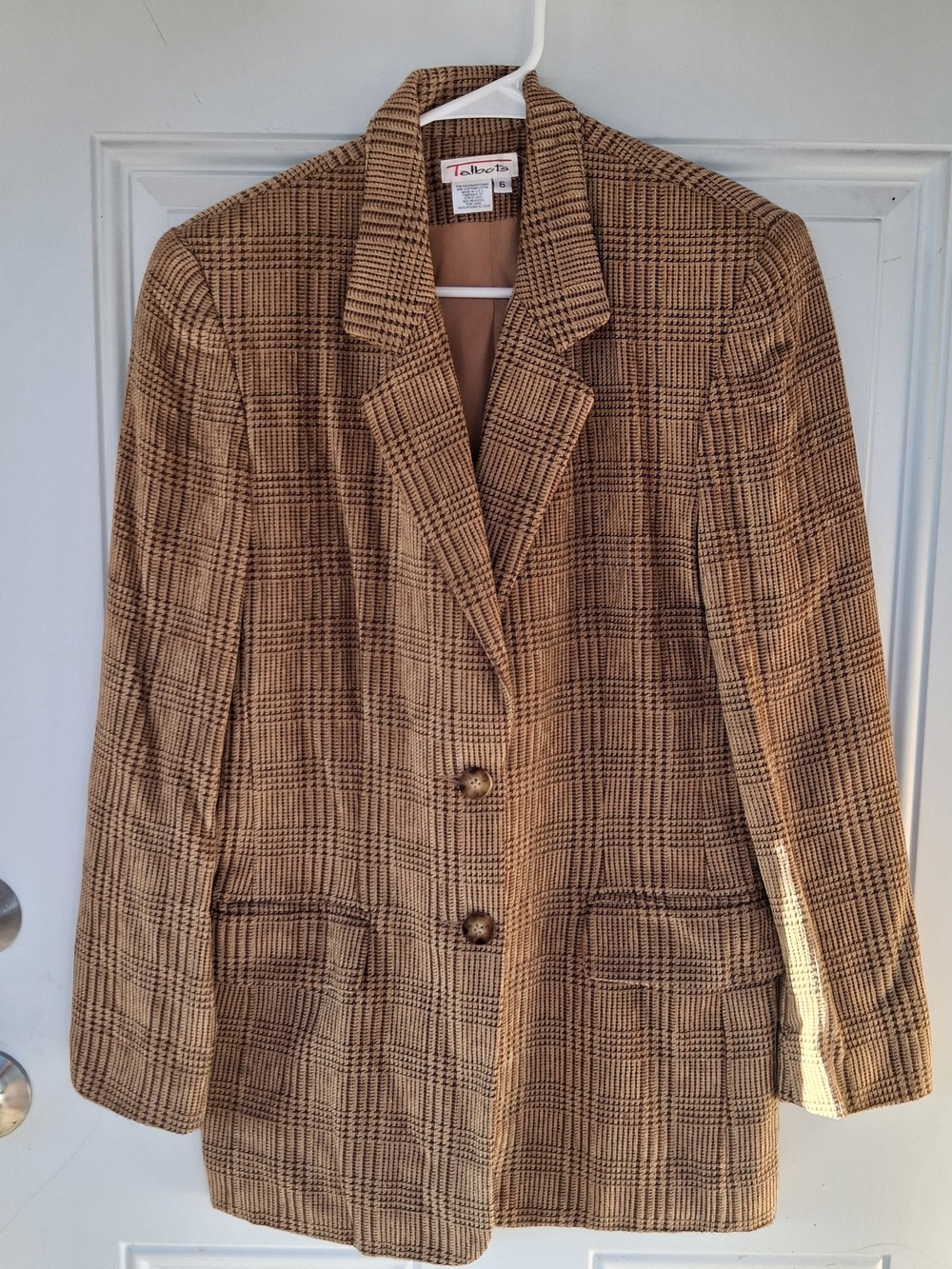 Talbots Vintage Plaid Blazer in Brown & Black Size 6
